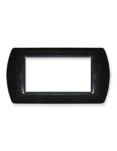 PLACCA COPRINTERRUTTORE 4 POSTI  NERO