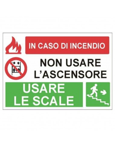 ADESIVO NON USARE L'ASCENSORE IN CASO...
