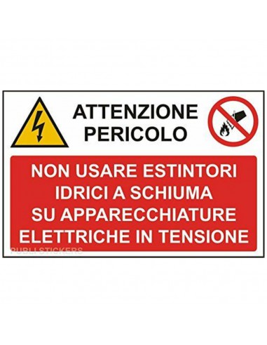 ADESIVO NON USARE ESTINTORI IDRICI 14X22