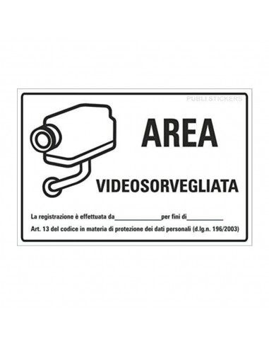 ADESIVO AREA VIDEOSORVEGLIATA...