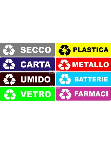 ADESIVI RACCOLTA DIFFERENZIATA (X8)