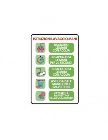 ADESIVO ISTRUZIONI LAVAGGIO MANI 30X42