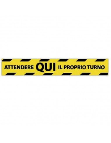 ADESIVO ATTENDI QUI STRISCIA 100X10