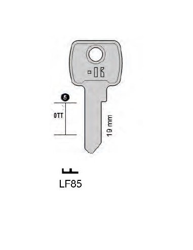 CHIAVE CILINDRO KL OTTONE NICHELATO