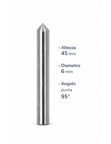 TASTATORE IN CARBURO Ø6 MM ALTEZZA 45...