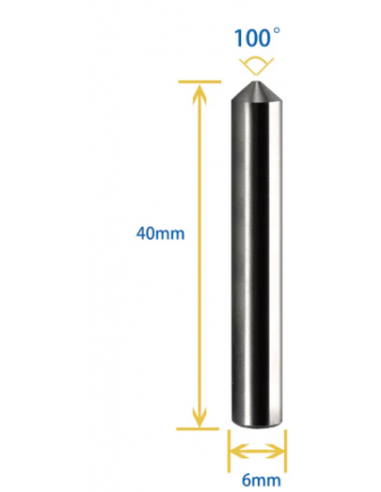 TASTATORE Ø6 MM PUNTA 100° ALTEZZA 40...