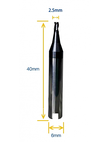 FRESA IN CARBURO Ø6MM PUNTA 2.5MM...