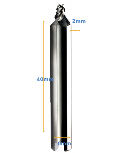 FRESA IN CARBURO Ø6MM PUNTA 2MM...