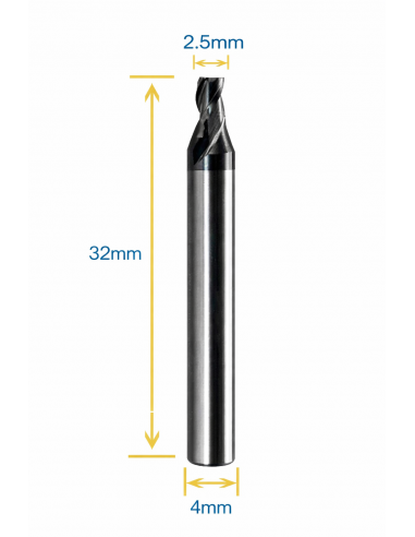 FRESA IN CARBURO Ø4 MM PUNTA 2.5 MM...